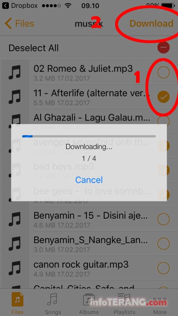 download mp3 dari dropbox ke MusiCloud