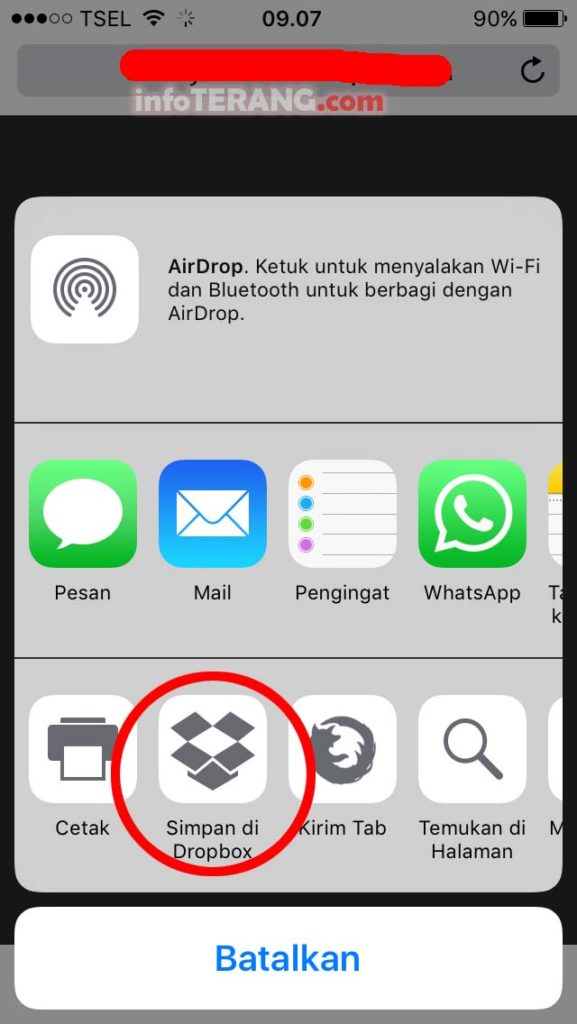 simpan file di dropbox ios